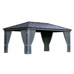 Palram - Canopia Dallas Grey Polyester (Pes) Gazebo Curtain, Pack Of 4 (L)2120mm (W)5070mm