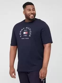 Tommy Hilfiger Big & Tall Hilfiger Flag Arch T-Shirt - Desert Sky Navy, Desert Sky Navy, Size 4XL, Men