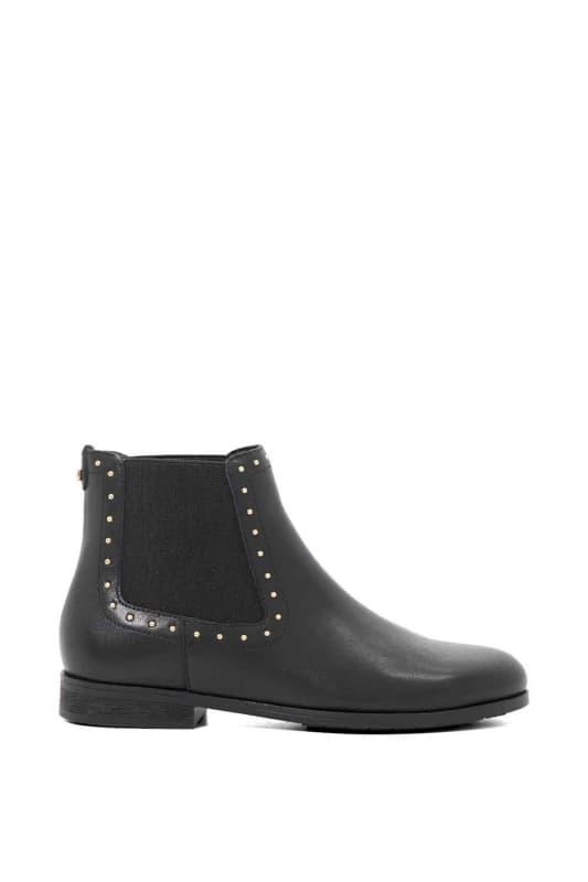 Dune London Womens 'Pudded' Leather Ankle Boots in Black Size: 3 Black Female 3