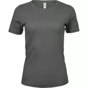 Tee Jays Womens/Ladies Interlock Short Sleeve T-Shirt (3XL) (Powder Grey)