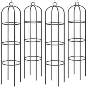Rose Climbing Trellis 4 Pc. Set Black 200x40cm