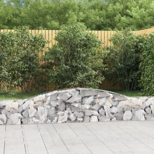 VIDAXL Arched Gabion Baskets 4 pcs 400x30x40/60cm Galvanised Iron Vidaxl 8720845574123