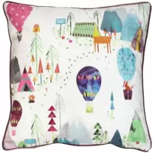 Prestigious Textiles - Away We Go 100% Cotton Piped Edge Cushion Cover, Candyfloss, 55 x 55 Cm