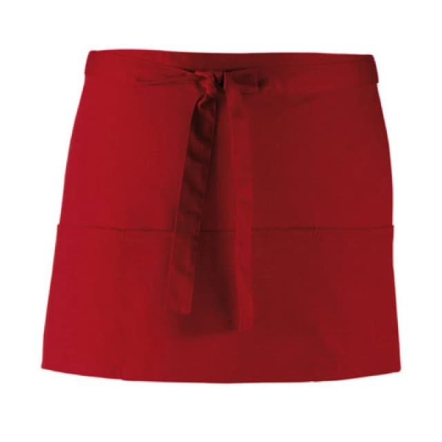 Premier Premier Colours 3 Pocket Short Apron in Burgundy Burgundy One Size Unisex 5063470681150