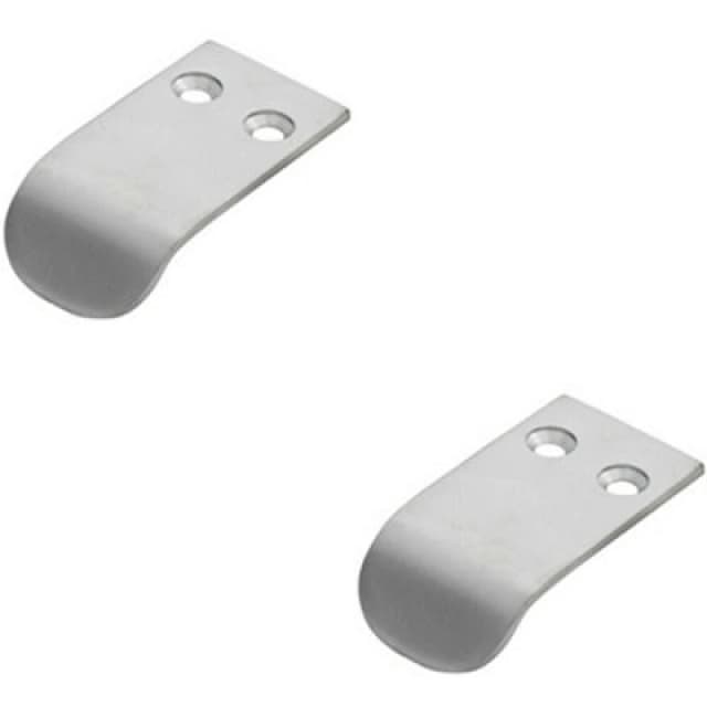 Loops 2x Semi Concealed Cabinet Finger Pull Handle 12mm Fixing Centres Satin Chrome Multi unisex