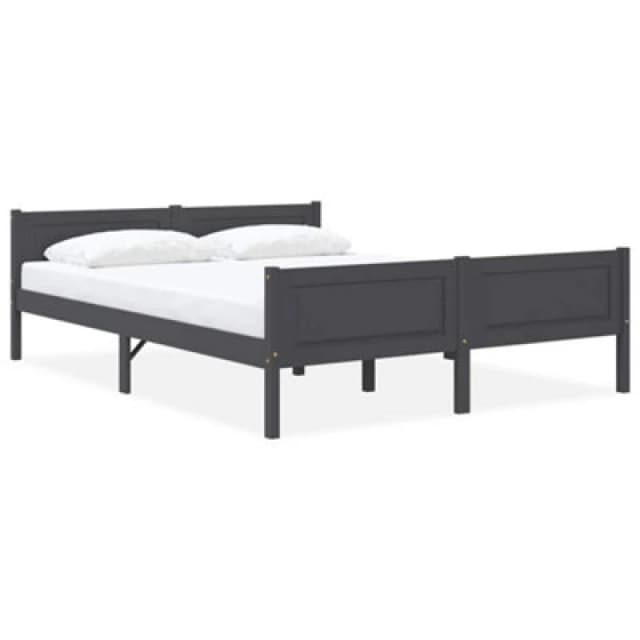 Vidaxl Bed Frame Solid Pinewood Grey 160X200 Cm, Grey 322128