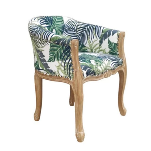 MSL NATURAL FR PALM LEAF FABRIC LOUIS CHAIR