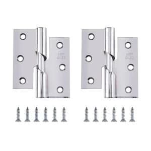 Chrome Effect Metal RH Rising Butt Hinge Pack of 2