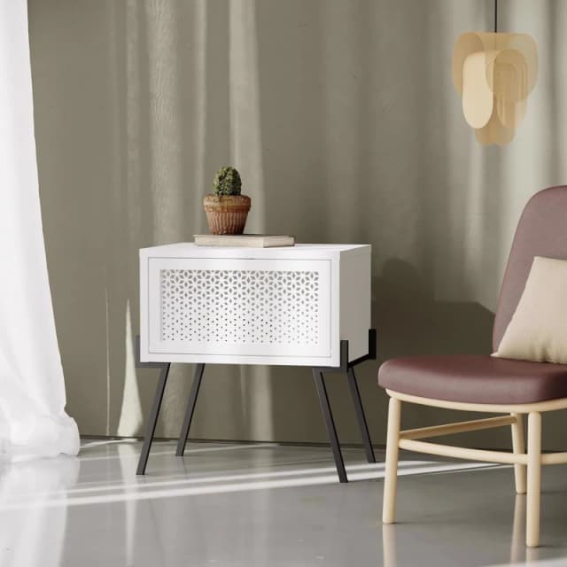 FWStyle FWStyle White 1 Door Bedside Chest Push To Open White One Size Unisex 5056413131492