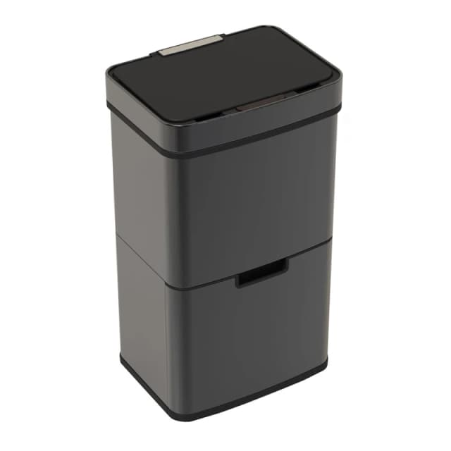 Triple Compartment 62L Sensor Bin Black