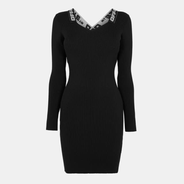 Off White Womens Maxi Dress Black/Grey female 6 (2XS)