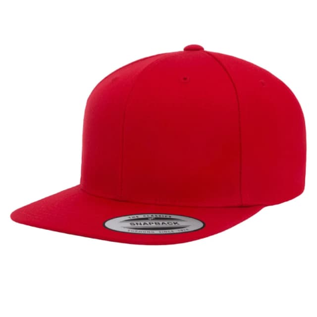 Yupoong Mens Flexfit Plain Classic 5 Panel Snapback Cap in Red Red Male One Size