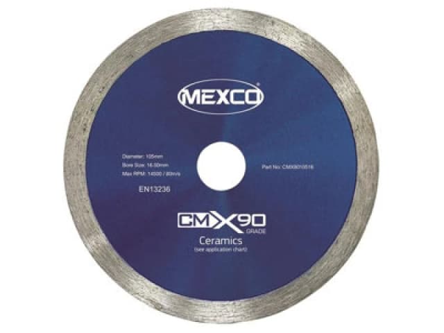 Mexco Cmx9010516 X90 Grade Ceramic Materials Diamond Blade 105X 16mm Mexcmx90105