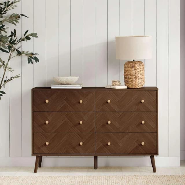 Birlea Herringford Walnut 6 Drawer Chest of Drawers