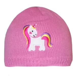 Girls Unicorn Winter Hat (3-5 years) (Pink)