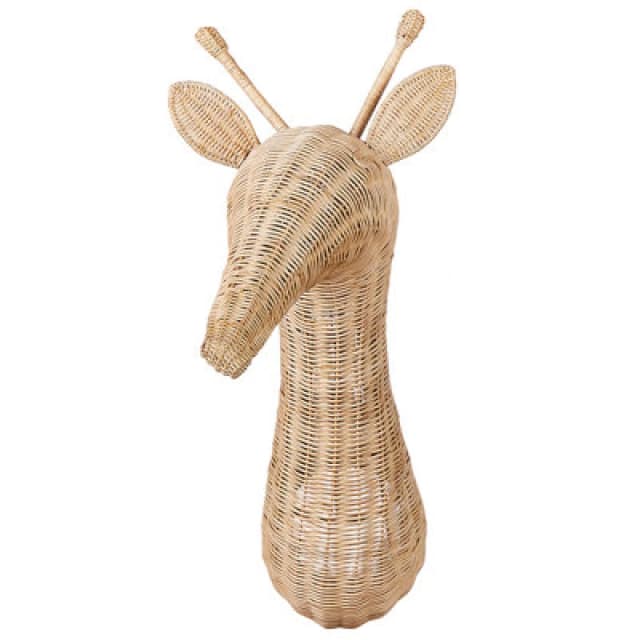 Beliani Wall Decor Giraffe Bananec Rattan 83cm Natural