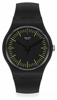 Swatch BLACKNYELLOW Black & Yellow Silicone Strap Black Watch