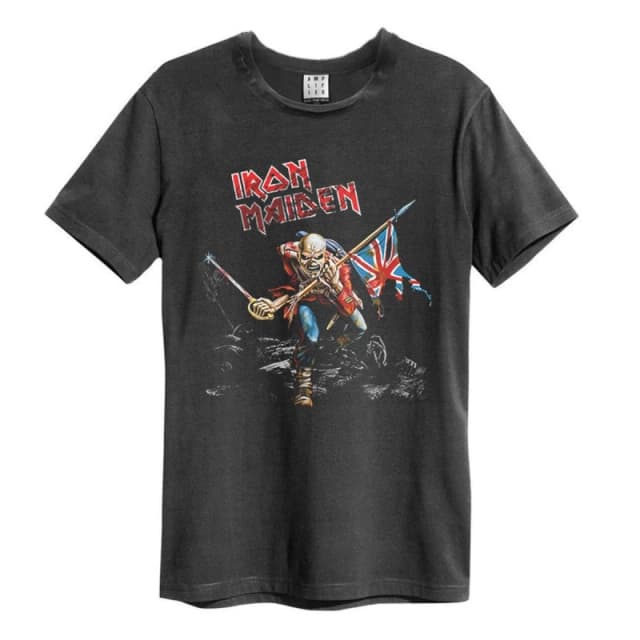 Amplified Amplified Men 80 Tour Iron Maiden T-Shirt in Charcoal Size: Small Charcoal S Male 5063470346387
