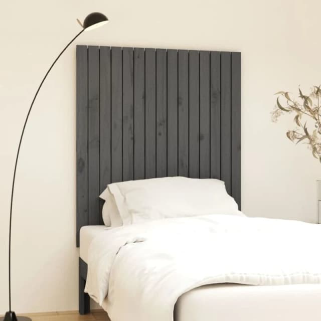 Vidaxl Wall Headboard Grey 95.5X3X110 Cm Solid Wood Pine, Grey 824935