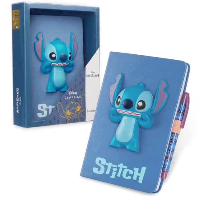 Disney Stitch Squishy Notebook With Pen Blue