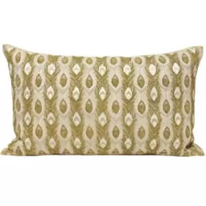 Midas Peacock Feather Cushion Gold