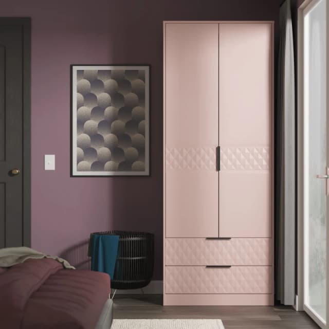 Ready Assembled 2 U Islay 2 Door 2 Drawer Wardrobe (Ready Assembled) in Dusty Pink Dusty Pink Unisex