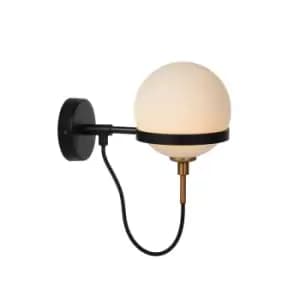 Lucide Feline Vintage Wall Light Bathroom 1xG9 IP44 Black