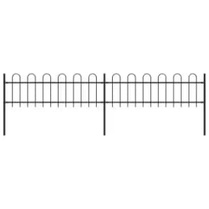 Vidaxl Garden Fence With Hoop Top Steel 3.4X0.6 M Black