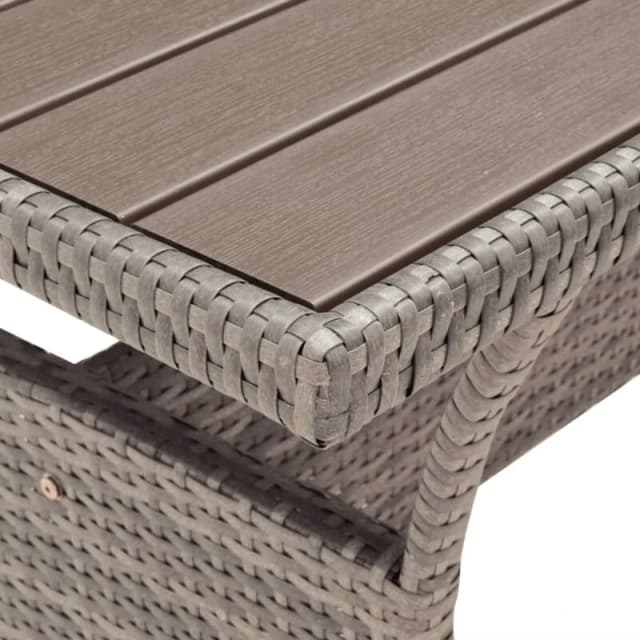 VIDAXL Garden Table Grey 120x70x66cm Poly Rattan Vidaxl 8720286641842