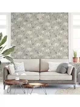 Arthouse Lily Floral Natural Wallpaper