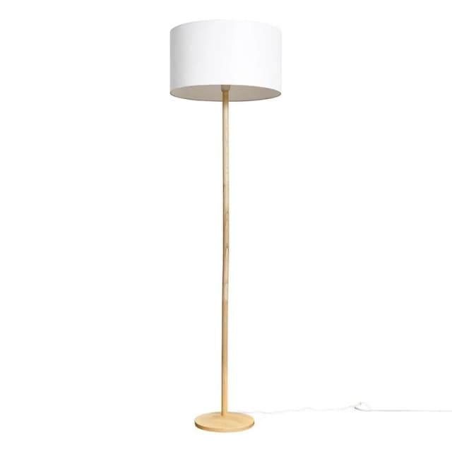 ValueLights Triston Light Natural Wood Floor Lamp Brown