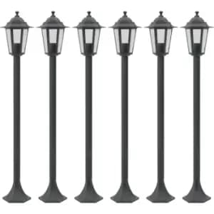 Garden Post Lights 6 pcs E27 110cm Aluminium Dark Green Vidaxl Green