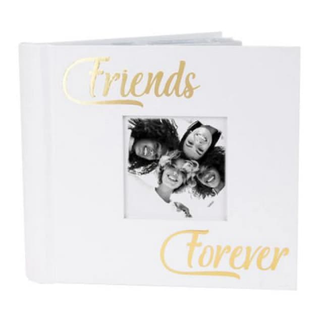 Happy Homewares Modern Friends Forever Photo Album With Gold Foil Text - Holds 80 4X6 Pictures