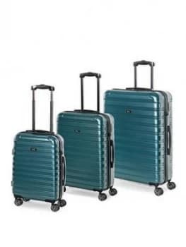 Rock Luggage Chicago 8 Wheel 3 Piece Set Green Suitcase
