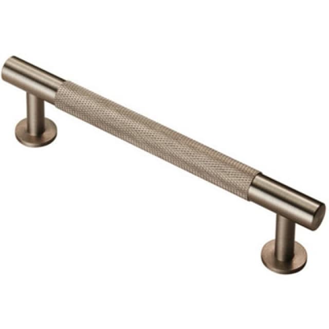 Loops Knurled Bar Door Pull Handle 158 x 13mm 128mm Fixing Centres Satin Nickel Metallics unisex