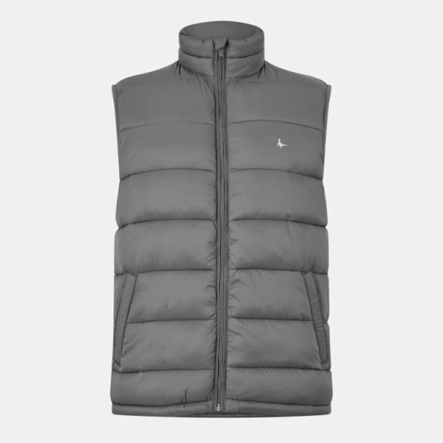 Jack Wills Mens Kershaw Lightweight Water Resistant Puffer Gilet Granite male S