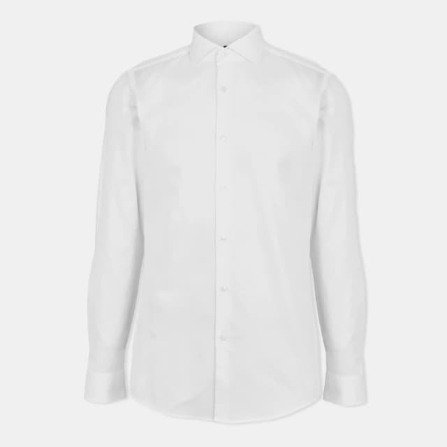 Boss Mens H Hank Spread Long Sleeve Oxford Shirt White male 15.7 inch