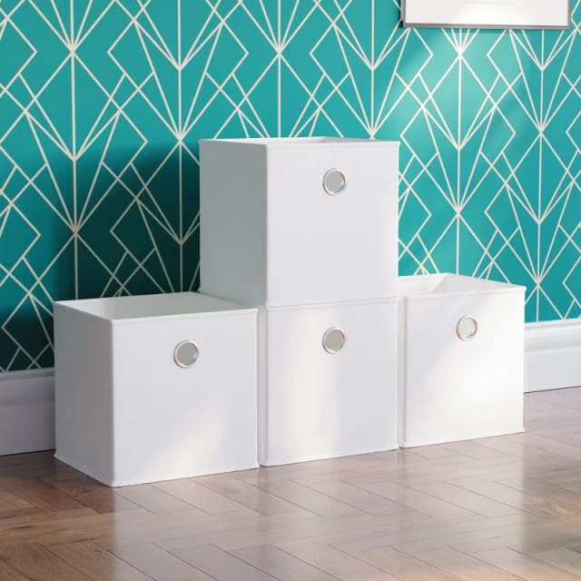 Lassic Vida Designs Durham Cube Storage Basket Set of 4 White unisex Set of 4