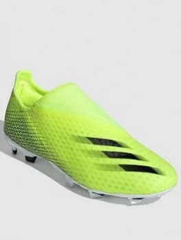 adidas X Laceless Ghosted.3 Firm Ground Football Boots - Black, Yellow, Size 10, Men