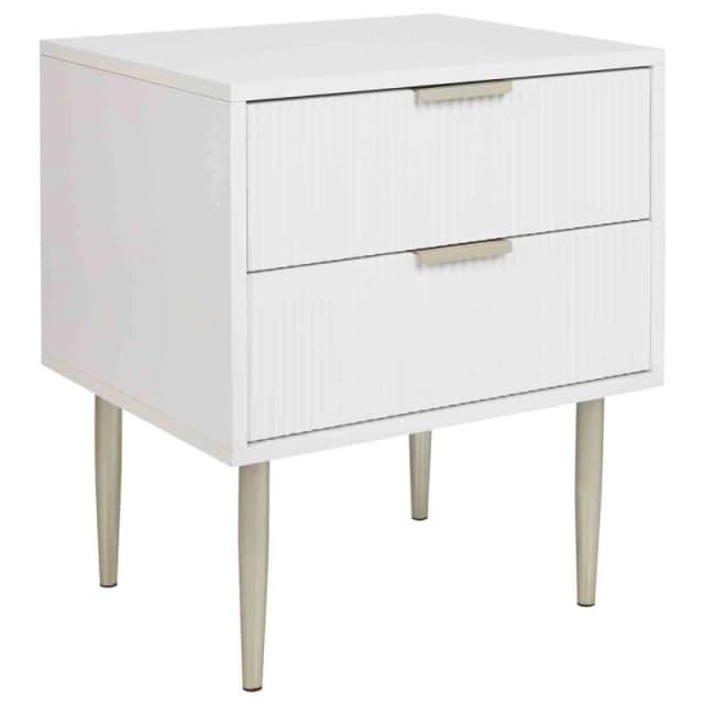 Beliani 2 Drawer Bedside Table Soho White