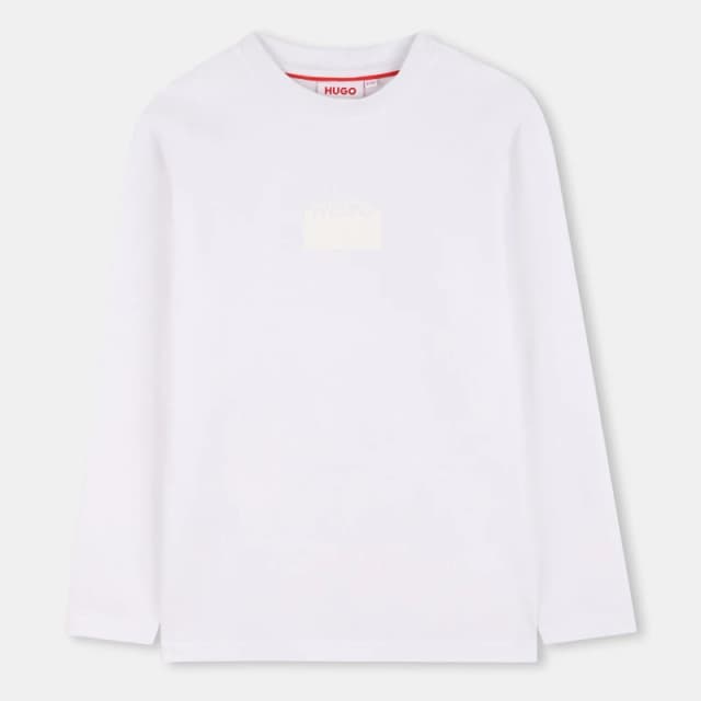Hugo Kids Long-Sleeve Split T-Shirt White male 6Y