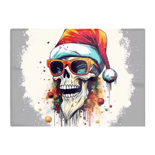 Warren Reed Designer Santa Skull In Glasses Splashart Chopping Board