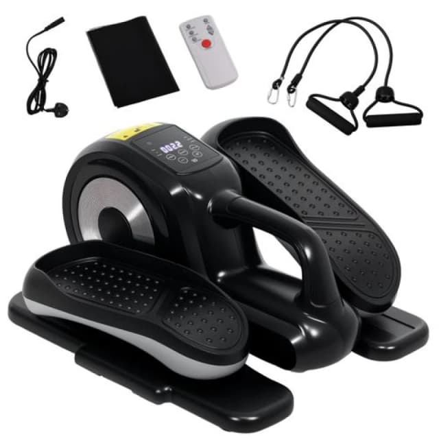 SPORTNOW Mini Elliptical Machine, Seated Pedal Exerciser w/ Remote Control Black