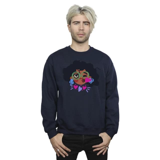Disney Men Encanto Mirabel Kiss Sweatshirt in Navy Size: Small Navy S Male 5063153605077