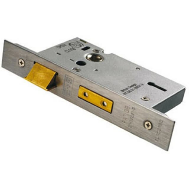 Loops 64mm 5 Lever Sashlock Square Forend Satin Stainless Steel Door Latch Metallics unisex