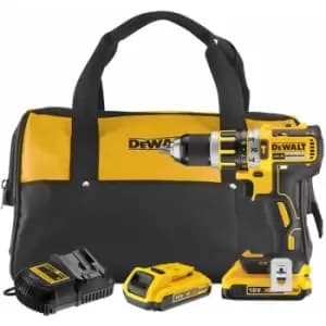 Cordless Combi Drill With 2 x 2.0Ah Batteries & Self Storage Bag 18V - Dewalt
