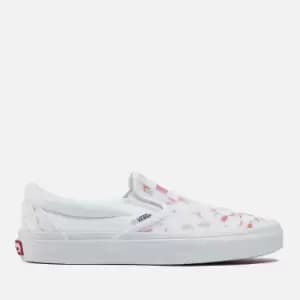 Vans Womens Aura Checkerboard Classic Slip-On Trainers - White - 4