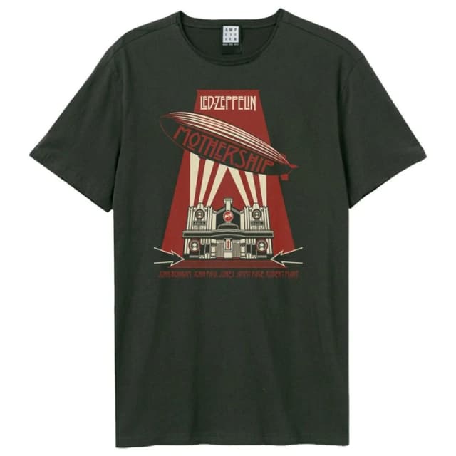 Amplified Amplified Men Mothership LED Zeppelin T-Shirt in Charcoal Size: Small Charcoal S Male 5063470411030
