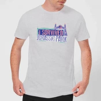 Jurassic Park I Survived Jurassic Park Mens T-Shirt - Grey - XS - Grey