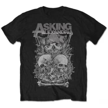 Asking Alexandria - Skull Stack Unisex Small T-Shirt - Black